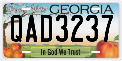 GA license plate QAD3237