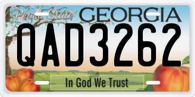 GA license plate QAD3262