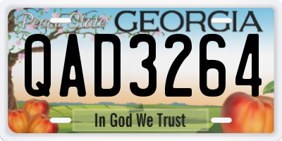GA license plate QAD3264