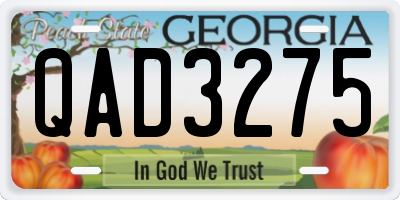 GA license plate QAD3275