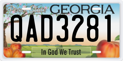 GA license plate QAD3281
