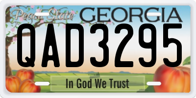 GA license plate QAD3295