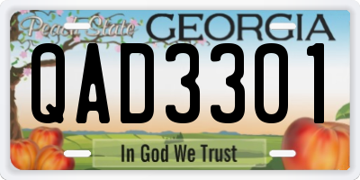 GA license plate QAD3301