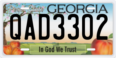 GA license plate QAD3302