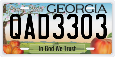 GA license plate QAD3303