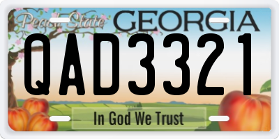 GA license plate QAD3321