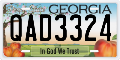 GA license plate QAD3324