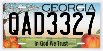GA license plate QAD3327