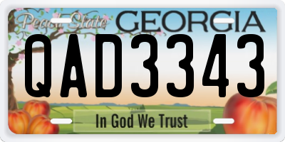 GA license plate QAD3343