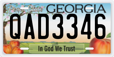 GA license plate QAD3346