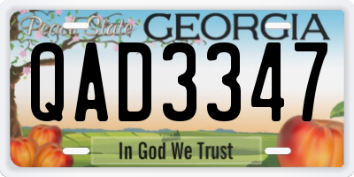 GA license plate QAD3347