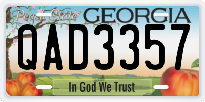 GA license plate QAD3357