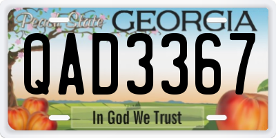 GA license plate QAD3367