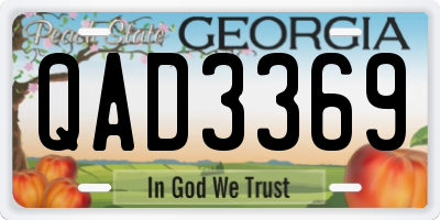 GA license plate QAD3369
