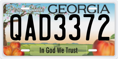 GA license plate QAD3372