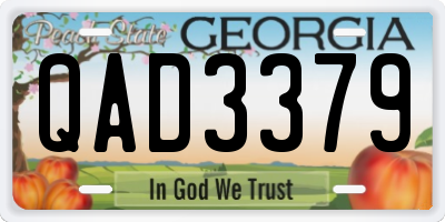 GA license plate QAD3379