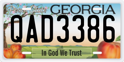 GA license plate QAD3386