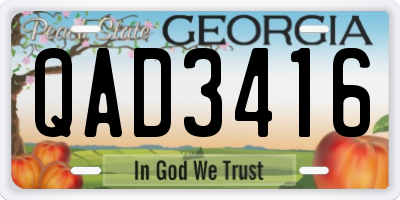GA license plate QAD3416