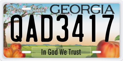 GA license plate QAD3417