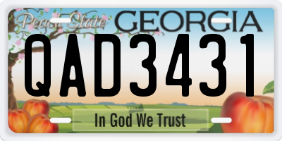 GA license plate QAD3431