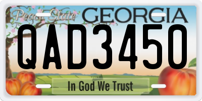 GA license plate QAD3450