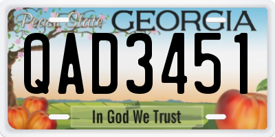 GA license plate QAD3451
