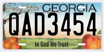 GA license plate QAD3454