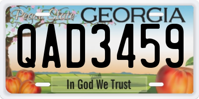 GA license plate QAD3459