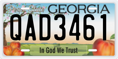 GA license plate QAD3461