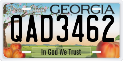 GA license plate QAD3462
