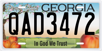 GA license plate QAD3472