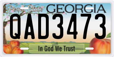 GA license plate QAD3473