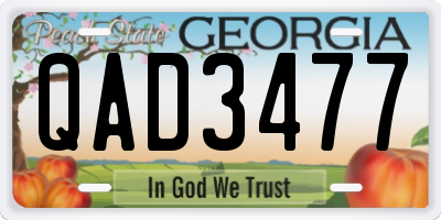 GA license plate QAD3477