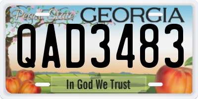 GA license plate QAD3483