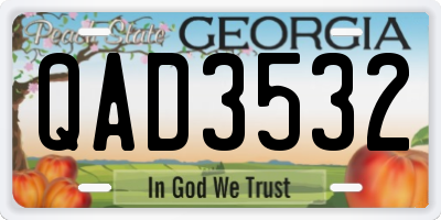 GA license plate QAD3532
