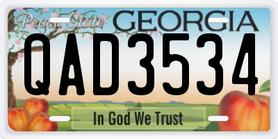 GA license plate QAD3534