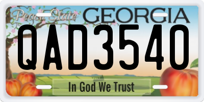 GA license plate QAD3540