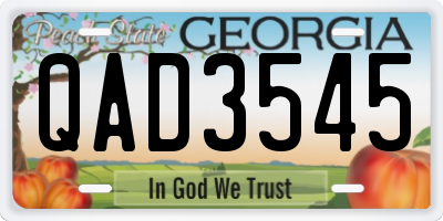 GA license plate QAD3545
