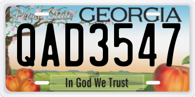 GA license plate QAD3547