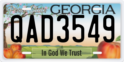 GA license plate QAD3549