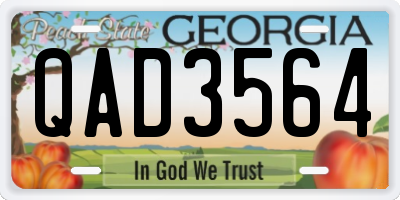 GA license plate QAD3564