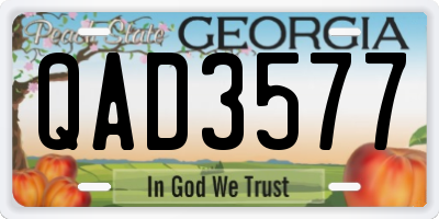 GA license plate QAD3577