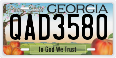 GA license plate QAD3580