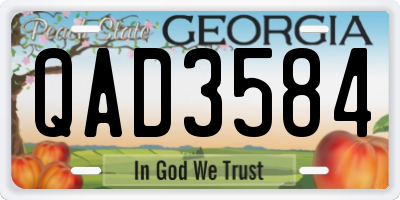 GA license plate QAD3584
