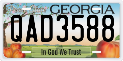 GA license plate QAD3588