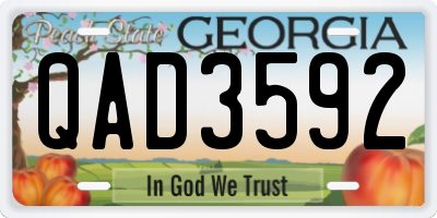 GA license plate QAD3592