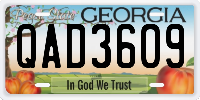 GA license plate QAD3609
