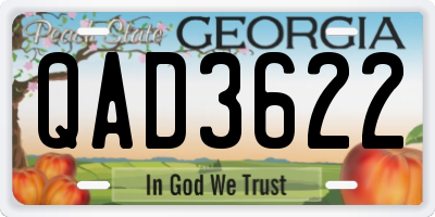 GA license plate QAD3622