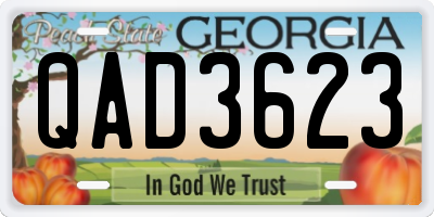 GA license plate QAD3623
