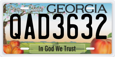 GA license plate QAD3632